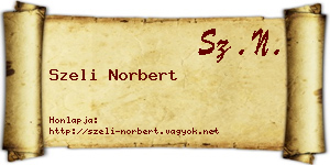 Szeli Norbert névjegykártya